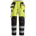 Pantalon de travail renforcé au niveau de tibia avec poches holster haute visibilité, Classe 2
